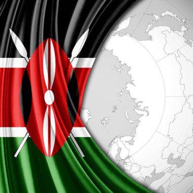 Metin - 3d illüstrasyon kopya alanı olan Kenya'nın bayrağı    