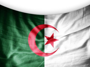 Cezayir bayrağı ile kopya alanı metin - 3d çizim için    