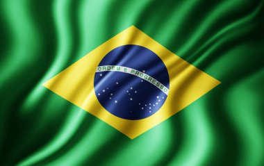 Brezilya bayrağı ile kopya alanı metin - 3d çizim için    