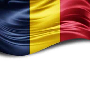 Çad bayrağı ile kopya alanı metin - 3d çizim için    