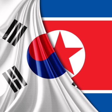 Güney Kore bayrağı ile kopya alanı metin - 3d çizim için    