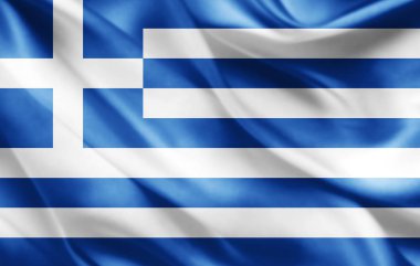 Yunanistan bayrağı ile kopya alanı metin - 3d çizim için    