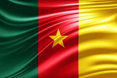 Kamerun bayrağı ile kopya alanı metin - 3d çizim için    