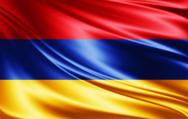 Ermenistan bayrağı ile kopya alanı metin - 3d çizim için    