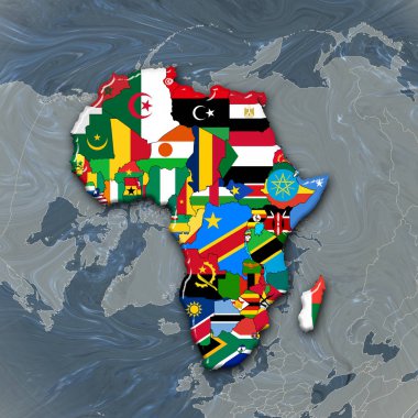 Afrika kıtası bayraklardan yapılmış, Illustration 