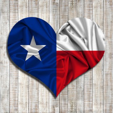 Metin veya görüntüler için kopya alanı ile kalp şeklinde Texas bayrağı 