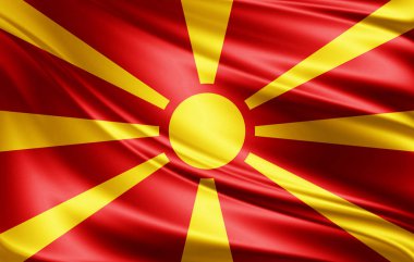 Makedonya bayrağı ile kopya alanı metin - 3d çizim için    