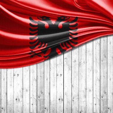 Kopya alanı için metin - 3d çizim ile Arnavutluk bayrağı    