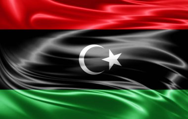 Libya bayrağı ile kopya alanı metin - 3d çizim için    