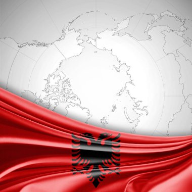 Kopya alanı için metin - 3d çizim ile Arnavutluk bayrağı    