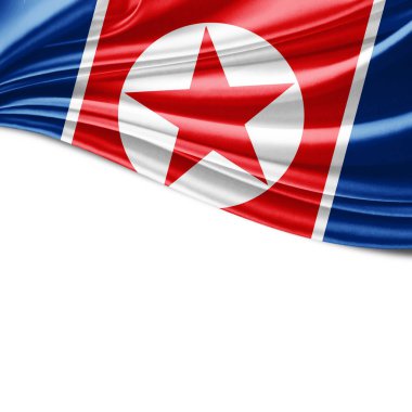 Kuzey Kore bayrağı ile kopya alanı metin - 3d çizim için    