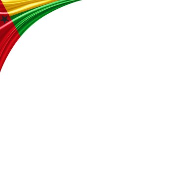 Gine Bissau bayrağı ile kopya alanı metin - 3d çizim için    