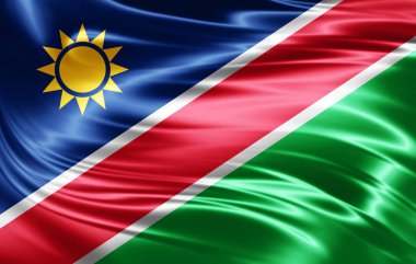 Namibya bayrağı ile kopya alanı metin - 3d çizim için    