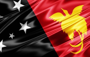 Yeni Gine bayrağı ile kopya alanı metin - 3d çizim için    