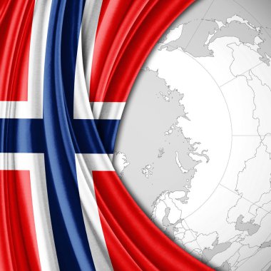 Norveç bayrağı ile kopya alanı metin - 3d çizim için    