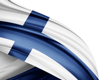 Finlandiya bayrağı ile kopya alanı metin - 3d çizim için    