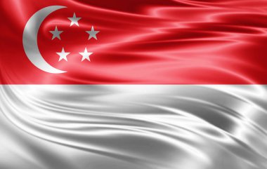 Singapur bayrağı ile kopya alanı metin - 3d çizim için    