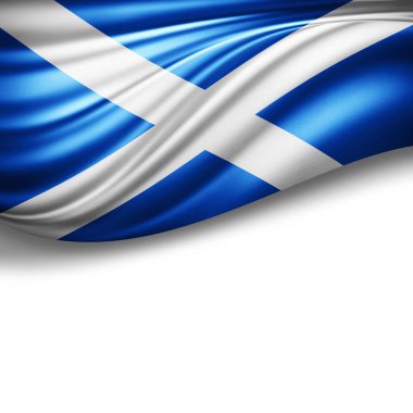 İskoçya'nın bayrakla kopya alanı metin - 3d çizim için    