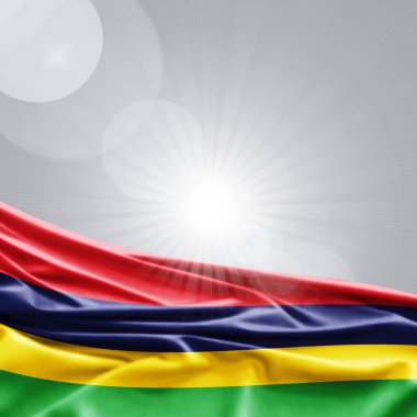 Mauritius bayrağı ile kopya alanı metin - 3d çizim için    