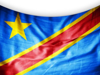 Metin - 3d çizim için kopya alanı ile Kongo Demokratik Cumhuriyeti bayrağı    