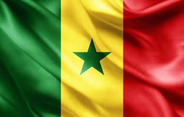 Senegal bayrağı ile kopya alanı metin - 3d çizim için    