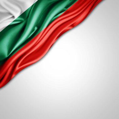 Bulgaristan bayrağı kopya alanı metni üzerinde beyaz arka plan - 3d çizim ile   