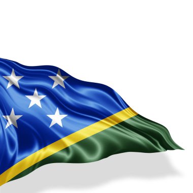 Solomon Adaları bayrağı ile kopya alanı metin - 3d çizim için    