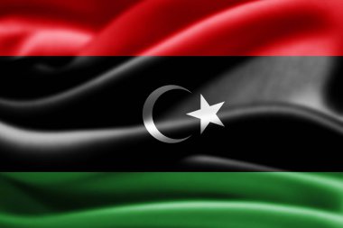 Libya bayrağı ile kopya alanı metin - 3d çizim için    