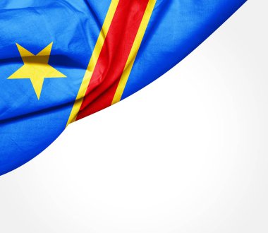Metin - 3d çizim için kopya alanı ile Kongo Demokratik Cumhuriyeti bayrağı    