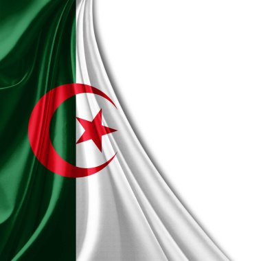 Beyaz arkaplanda Cezayir bayrağı