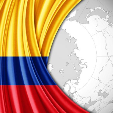 Kolombiya bayrakla kopya alanı metin - 3d çizim için    