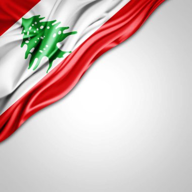 Lübnan bayrağı ile kopya alanı metin - 3d çizim için    