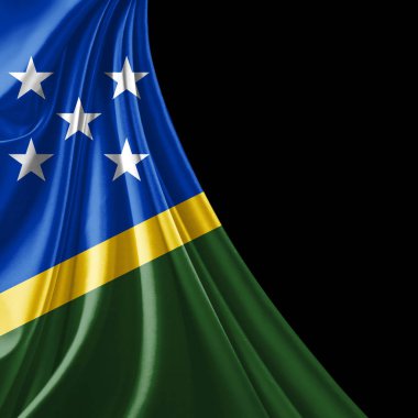 Solomon Adaları bayrağı ile kopya alanı metin - 3d çizim için    