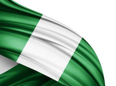 Nijerya bayrakla kopya alanı metin - 3d çizim için    