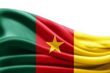 Kamerun bayrağı ile kopya alanı metin - 3d çizim için    