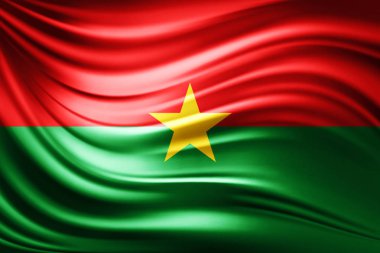 Burkina bayrağı ile kopya alanı metin - 3d çizim için    