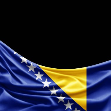 Bosna-Hersek bayrağı ile kopya alanı metin - 3d çizim için    