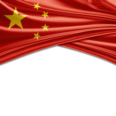 Çin'in bayrakla kopya alanı metin - 3d çizim için    