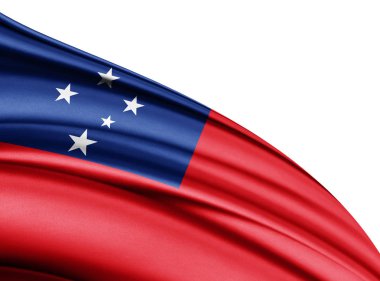 Samoa bayrağı ile kopya alanı metin - 3d çizim için    