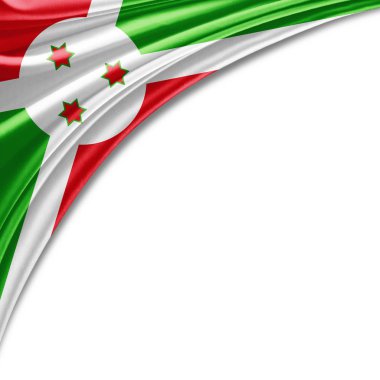 Burundi bayrağı kopya alanı metni üzerinde beyaz arka plan - 3d çizim ile    
