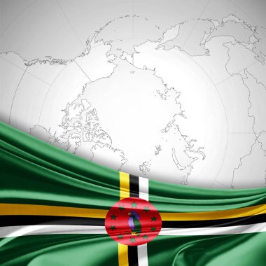 Dominika bayrağı ile kopya alanı metin - 3d çizim için    