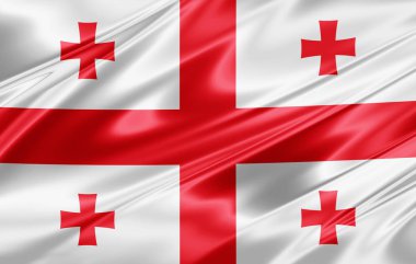Kopya alanı için metin - 3d çizim ile Gürcistan bayrağı    