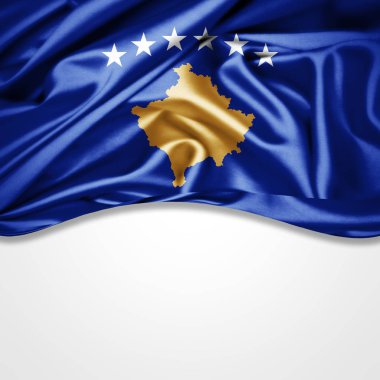 Kosova bayrağı ile kopya alanı metin - 3d çizim için    