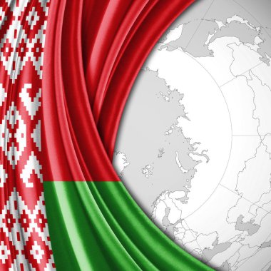 Beyaz Rusya bayrağı ile kopya alanı metin - 3d çizim için    