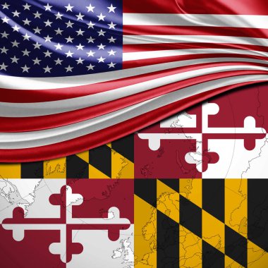  Metin veya görüntüler için kopya alanı ile Maryland bayrağı 