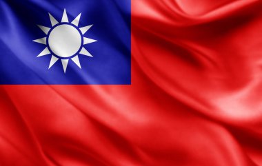 Tayvan bayrağı ile kopya alanı metin - 3d çizim için    