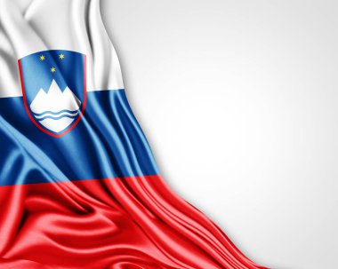 Slovenya bayrağı ile kopya alanı metin - 3d çizim için    