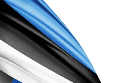 Estonya bayrağı ile kopya alanı metin - 3d çizim için    