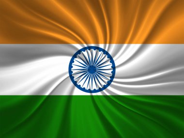 Hindistan bayrağı ile kopya alanı metin - 3d çizim için    