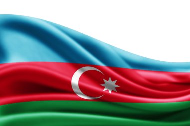 Azerbaycan bayrağı ile kopya alanı metin - 3d çizim için    